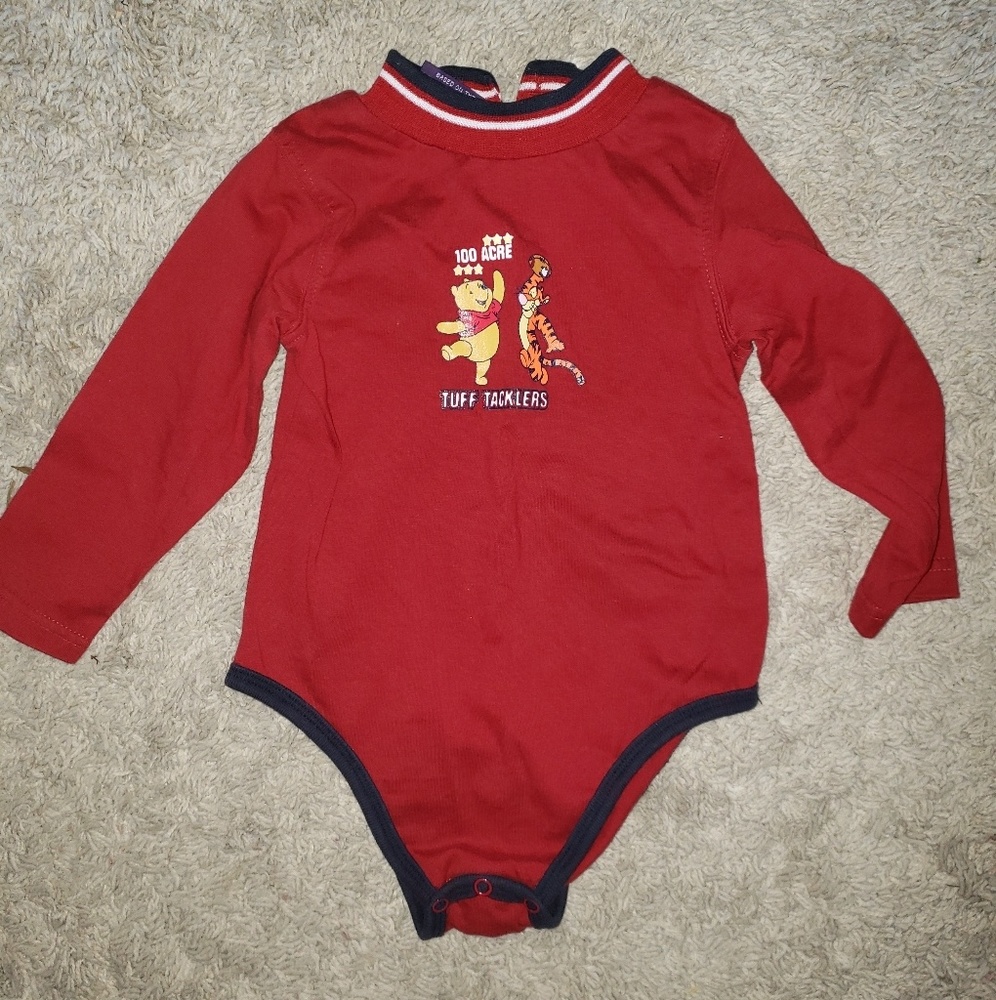 24 month old, unisex, Red long-sleeve bodysuit